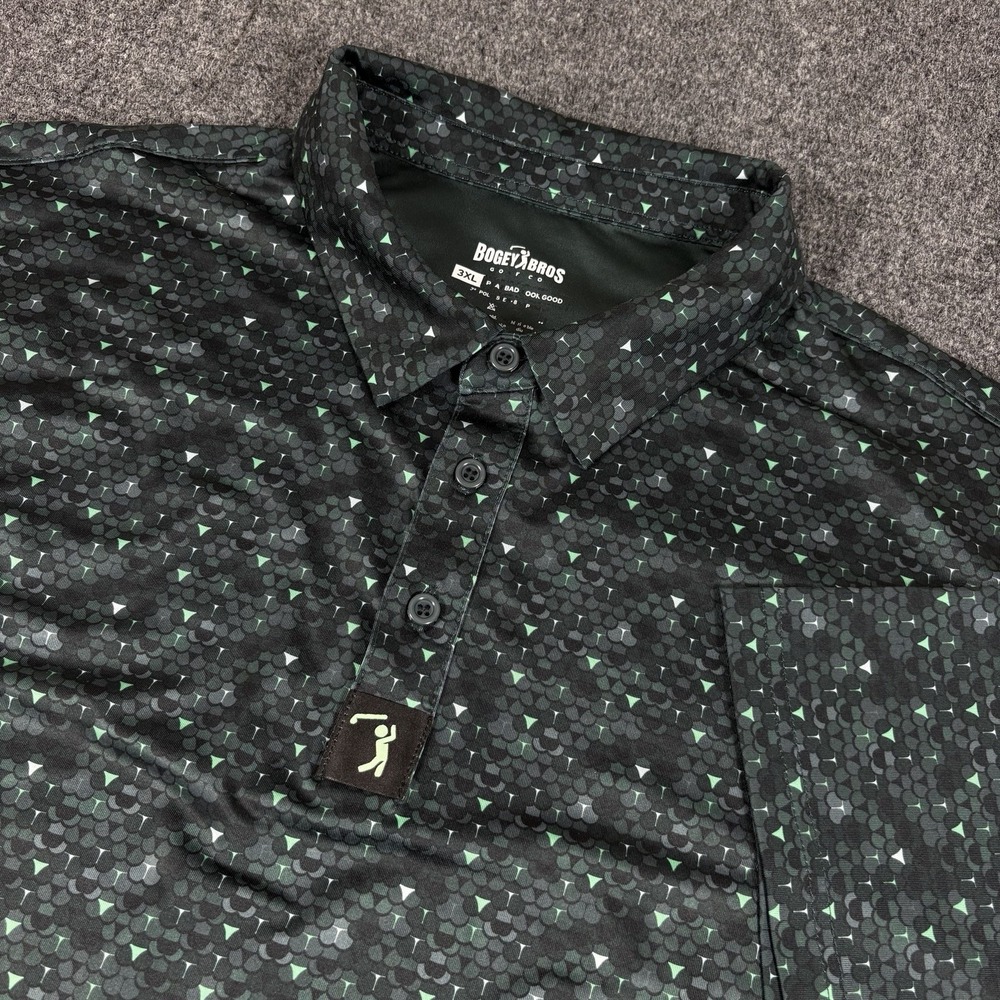 Bogey Bros Whale Tail Snake Skin Polo Shirt Mens 3XL Funny Golf 4 Way Stretch